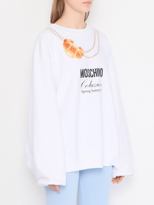 Толстовка из хлопка с логотипом Moschino - МодельВерхНиз