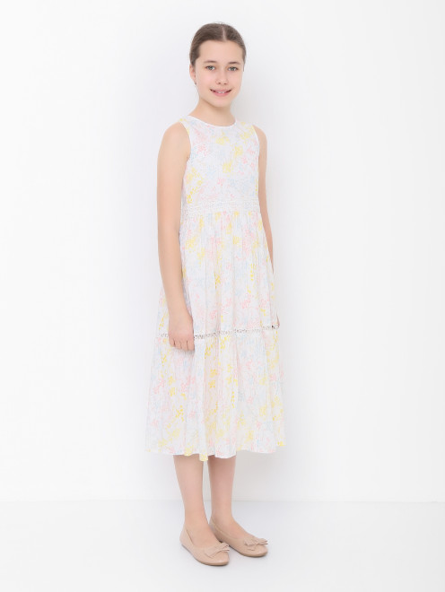 Платье со вставками из шитья Ermanno Scervino Junior - МодельВерхНиз