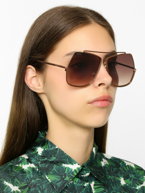 Солнцезащитные очки в металлической оправе Max Mara - МодельОбщийВид