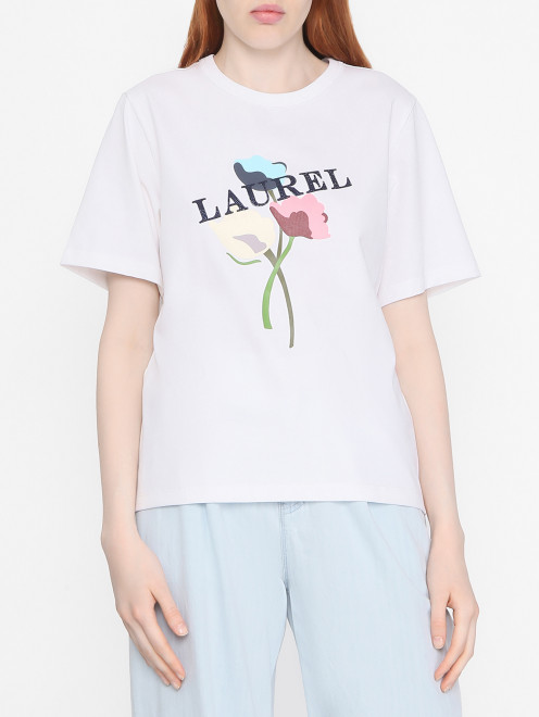 Футболка с принтом и стразами Laurel - МодельВерхНиз