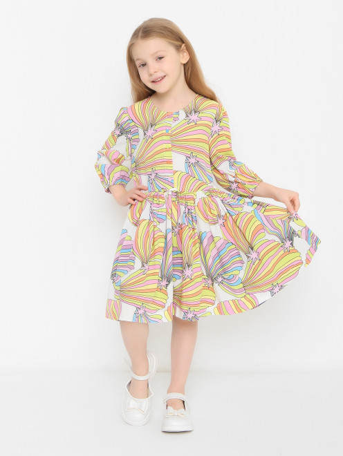 Платье из вискозы с рисунком Stella McCartney kids - МодельОбщийВид