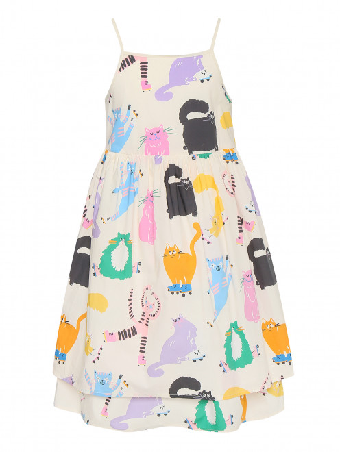 Платье из хлопка с узором Stella McCartney kids - Общий вид