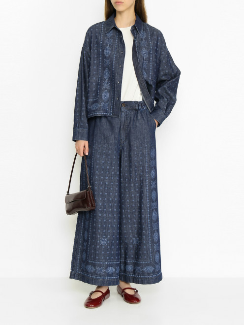 Брюки из денима с узором Weekend Max Mara - МодельОбщийВид