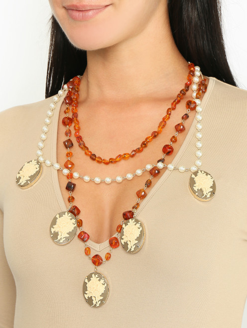 Комбинированное ожерелье из бусин Marina Rinaldi - МодельОбщийВид