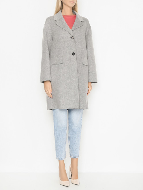 Однотонное пальто из шерсти Max Mara - МодельВерхНиз