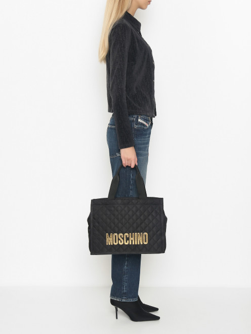 Стеганая сумка из текстиля Moschino - МодельВерхНиз