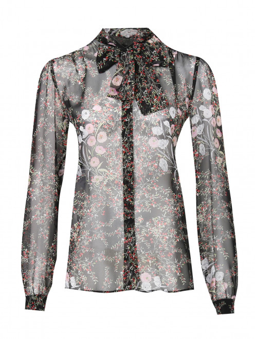 Блуза из шелка с цветочным узором