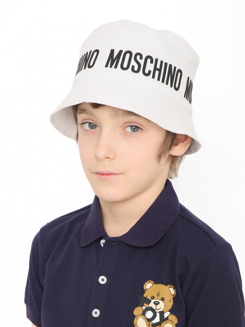 Панама из хлопка с логотипом Moschino - МодельОбщийВид