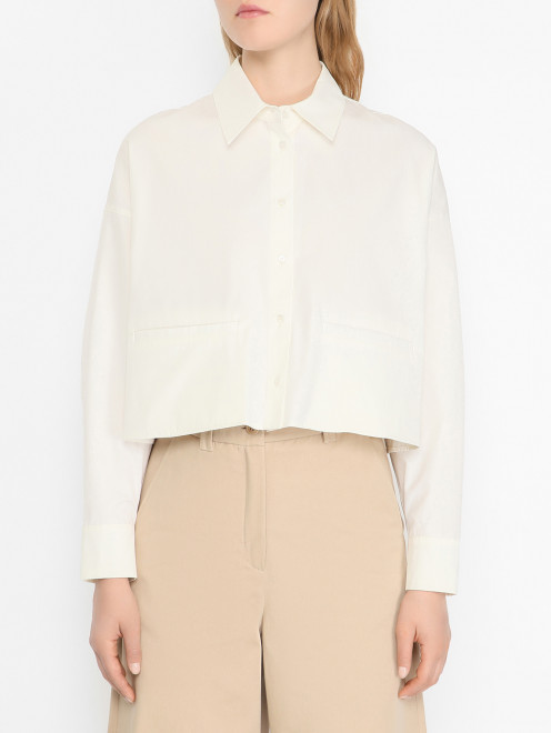 Укороченная рубашка из хлопка Weekend Max Mara - МодельВерхНиз