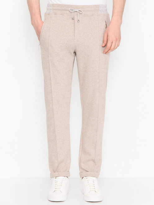 Брюки на резинке из хлопка Doriani Cashmere - МодельВерхНиз