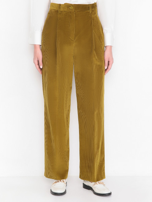Брюки вельветовые с карманами Weekend Max Mara - МодельВерхНиз
