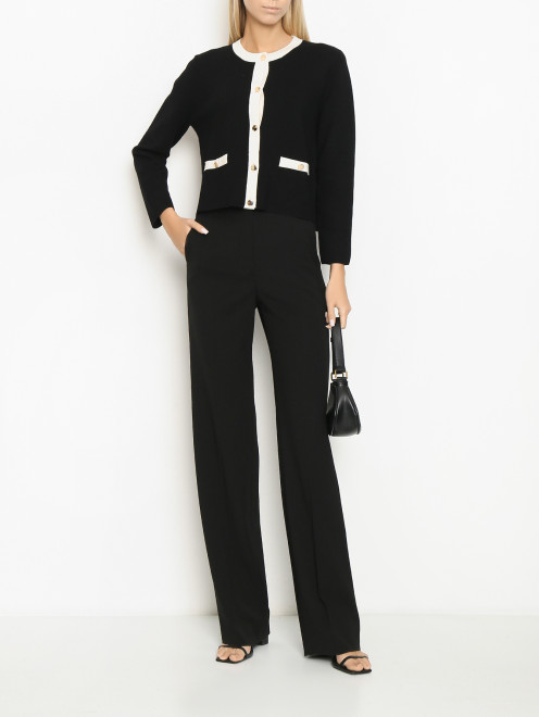 Брюки однотонные из шерсти со стрелками Max Mara - МодельОбщийВид