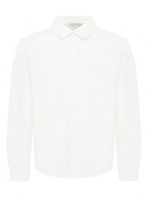 Хлопковая блуза с вышивкой Ermanno Scervino Junior - Общий вид