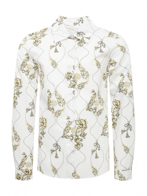 Блуза на пуговицах с узором Roberto Cavalli - Общий вид