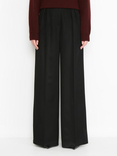 Широкие брюки из шерсти с защипами Max Mara - МодельВерхНиз