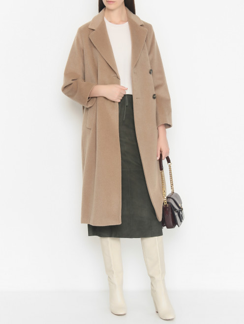 Двубортное пальто из смешанной шерсти Weekend Max Mara - МодельОбщийВид