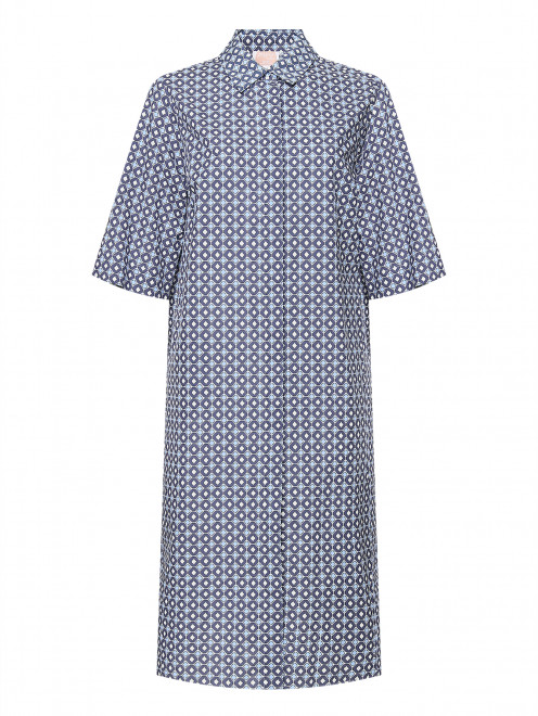 Платье-рубашка из хлопка с узором Persona by Marina Rinaldi - Общий вид