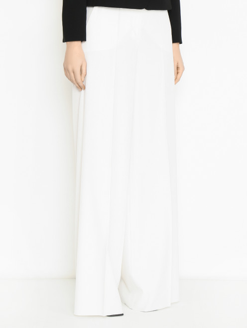Брюки однотонные из шерсти со стрелками Max Mara - МодельВерхНиз