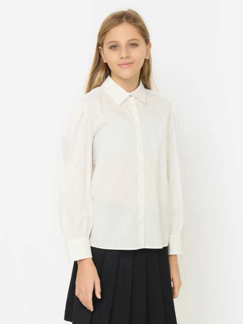 Хлопковая блуза со стразами Ella B - МодельВерхНиз