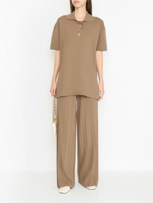 Удлиненный трикотажный джемпер с разрезами Max Mara - МодельОбщийВид