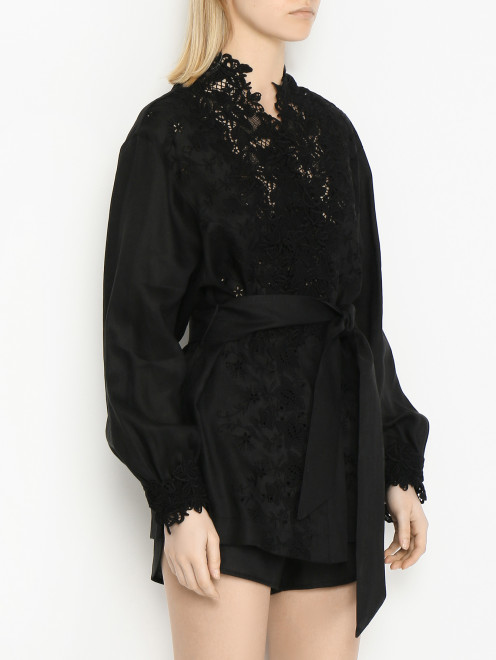 Блуза из льна с вышивкой Ermanno Scervino - МодельВерхНиз