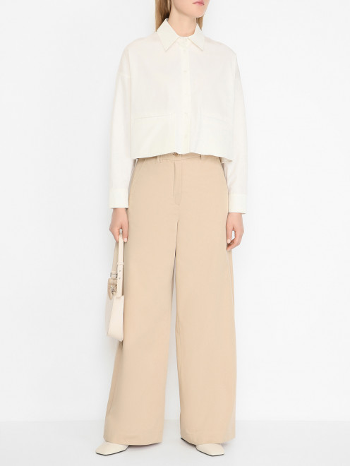 Укороченная рубашка из хлопка Weekend Max Mara - МодельОбщийВид