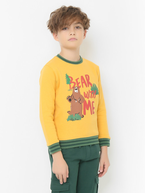 Свитшот из хлопка с принтом Stella McCartney kids - МодельВерхНиз