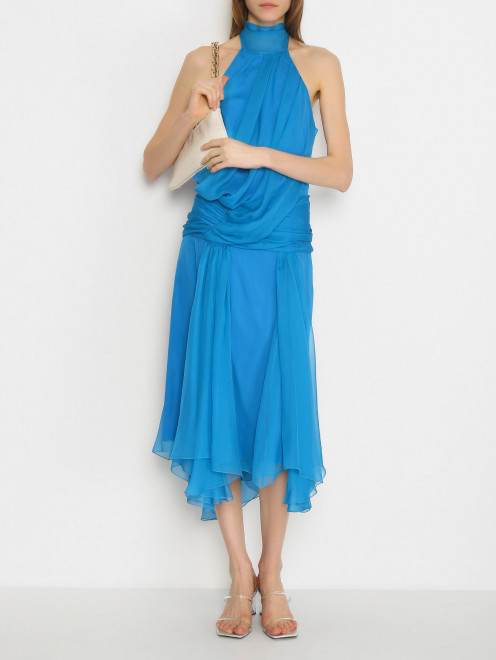 Платье из шелка с открытой спиной Alberta Ferretti - МодельОбщийВид