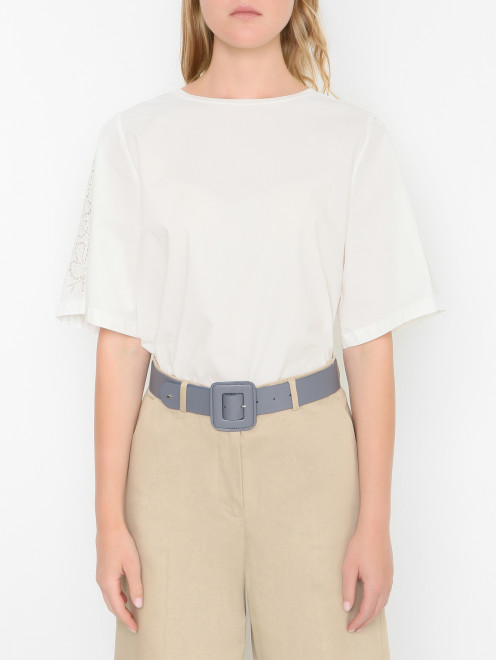 Однотонный ремень из кожи Weekend Max Mara - МодельОбщийВид
