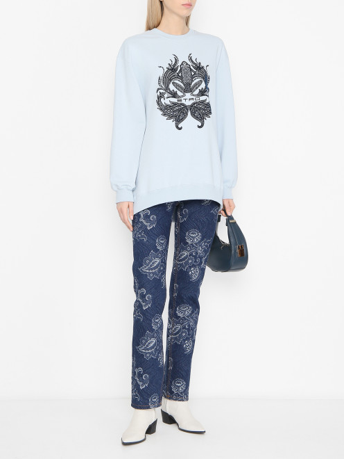 Оверсайз свитшот с логотипом Etro - МодельОбщийВид