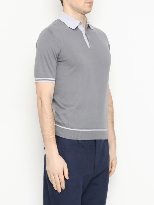 Джемпер из хлопка с воротом поло Doriani Cashmere - МодельВерхНиз