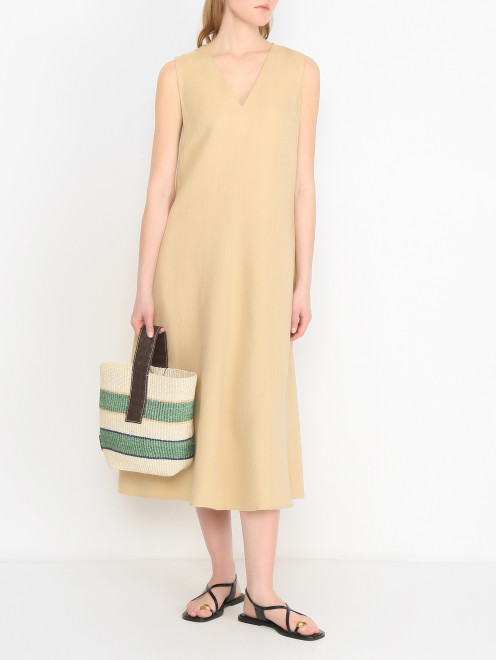 Платье-миди с V-образным вырезом Weekend Max Mara - МодельОбщийВид