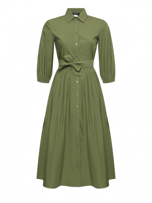 Платье-макси из хлопка с поясом Weekend Max Mara - Общий вид