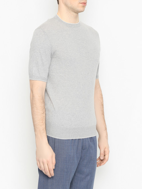 Футболка с круглым вырезом из хлопка Doriani Cashmere - МодельВерхНиз