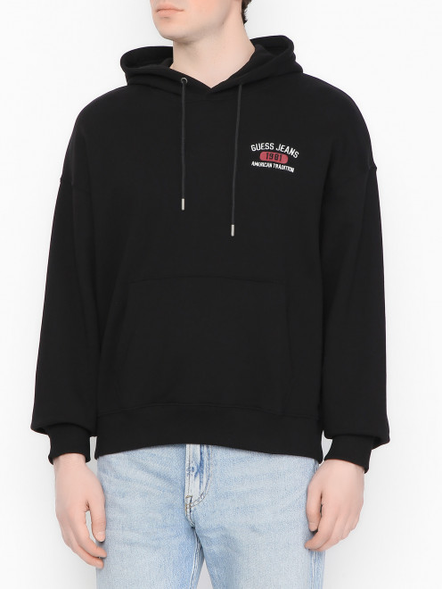 Оверсайз толстовка с логотипом Guess - МодельВерхНиз