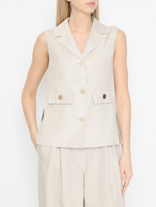 Жилет из льна и модала Max Mara - МодельВерхНиз