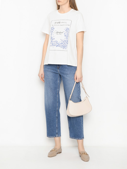 Футболка из хлопка с принтом Weekend Max Mara - МодельОбщийВид