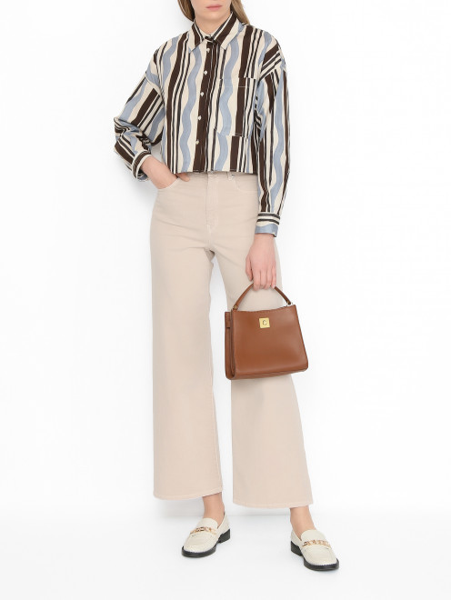 Укороченная рубашка из хлопка Weekend Max Mara - МодельОбщийВид