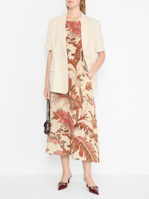 Платье-миди из шелка с узором Weekend Max Mara - МодельОбщийВид