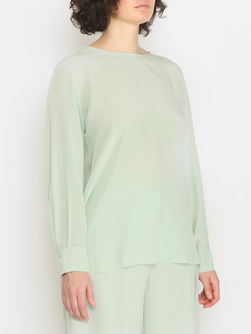 Блуза из шелка с длинными рукавами Marina Rinaldi - МодельВерхНиз
