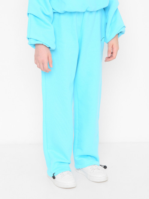 Брюки из хлопка с логотипом MSGM - МодельВерхНиз