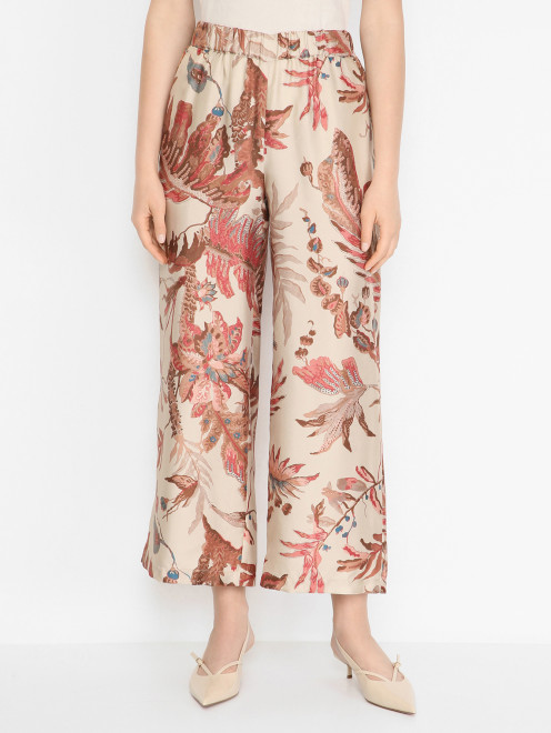 Укороченные брюки из шелка Weekend Max Mara - МодельВерхНиз