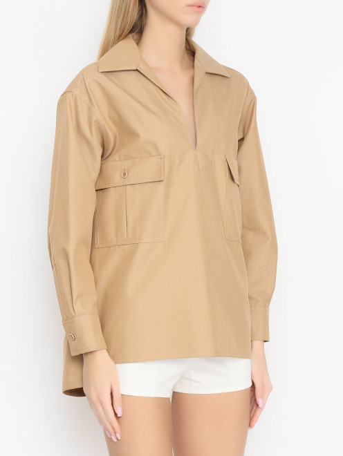 Блуза-рубашка из плотного хлопка Max Mara - МодельВерхНиз