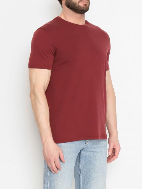 Базовая футболка из шелка и хлопка Isaia - МодельВерхНиз