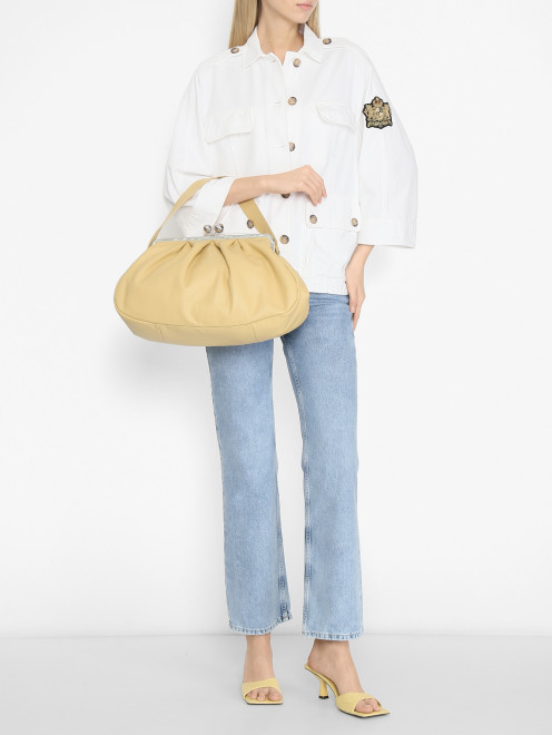Сумка из кожи с серебряной фурнитурой Weekend Max Mara - МодельОбщийВид