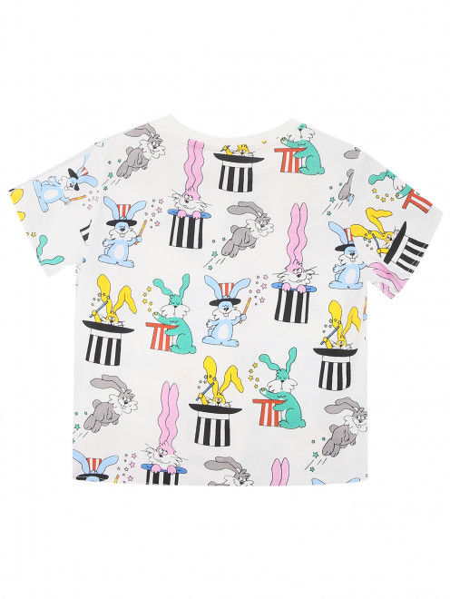 Футболка из хлопка с узором Stella McCartney kids - Обтравка1