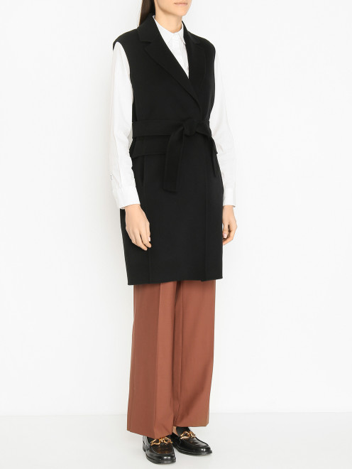 Жилет из шерсти с поясом Max Mara - МодельВерхНиз