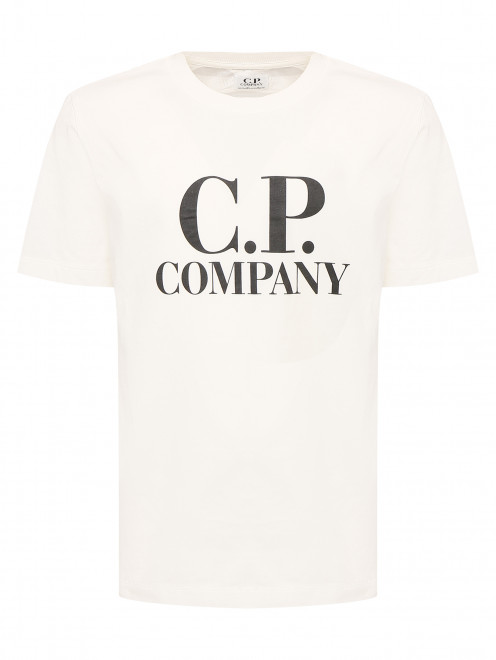 Футболка из хлопка с контрастным логотипом C.P. Company - Общий вид