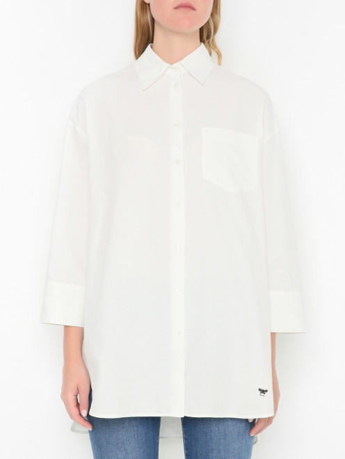 Удлиненная рубашка из хлопка Weekend Max Mara - МодельВерхНиз