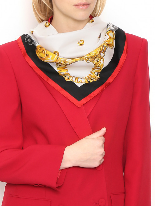 Платок из шелка с узором Moschino - МодельОбщийВид